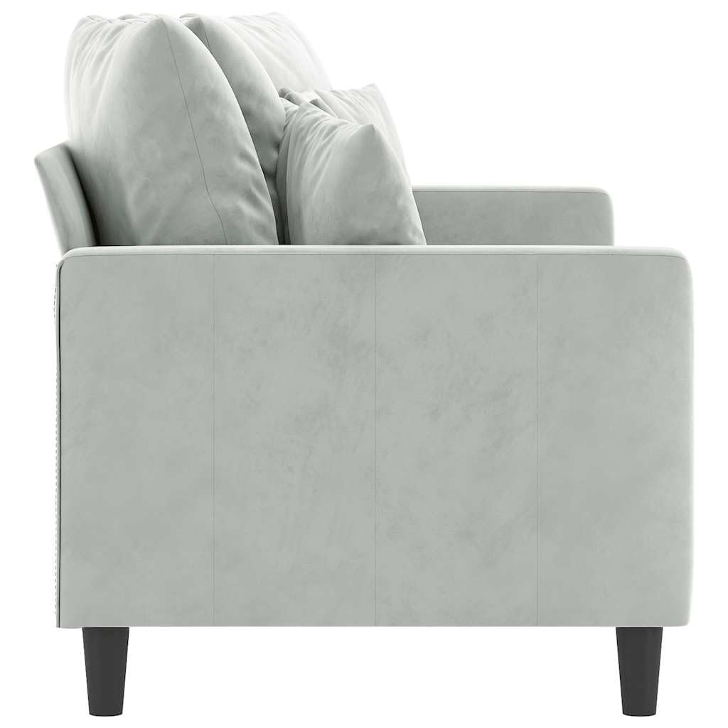 Light Gray Velvet 2-Seater Loveseat Sofa Z8527