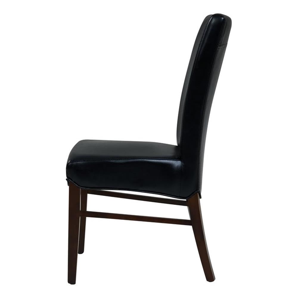 Black Bonded Leather Dining Chair Set of 2 R352