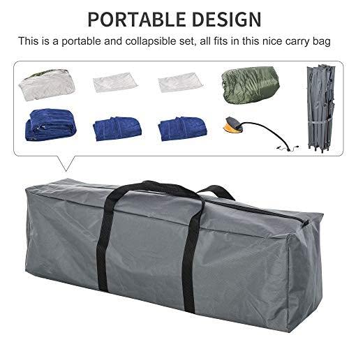 Folding Camping Cot with Pillows I2346
