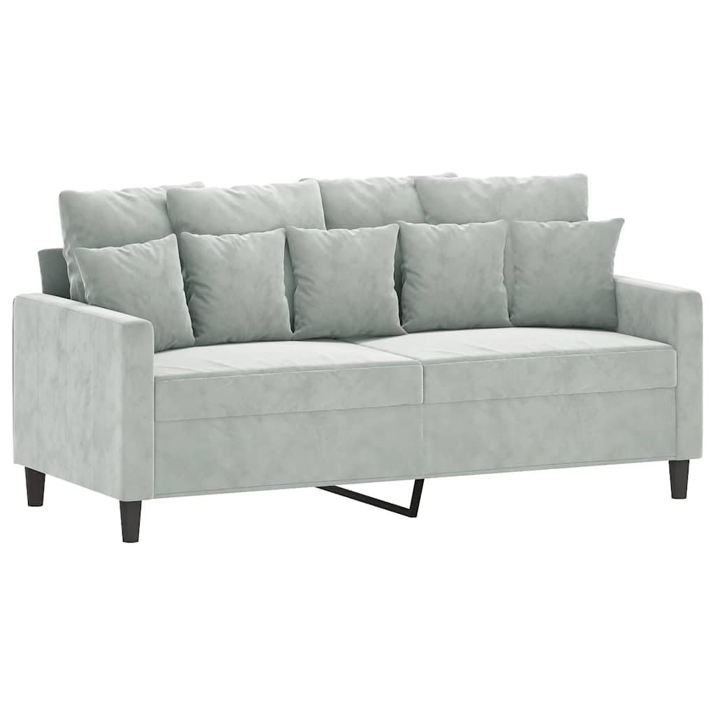 Light Gray Velvet 2-Seater Loveseat Sofa Z8527