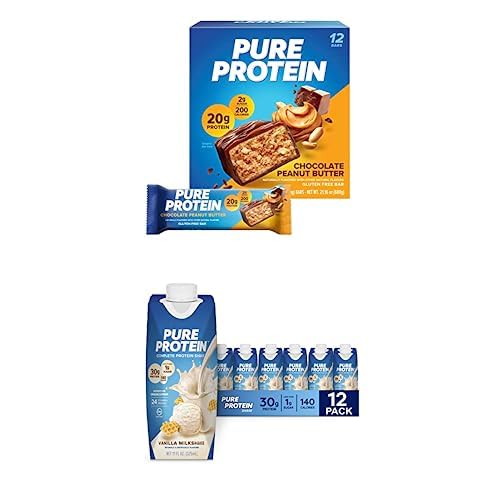 Chocolate Peanut Butter Protein Bars and Vanilla Protein Shake K716175