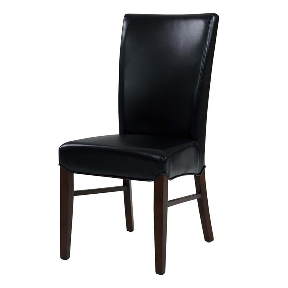Black Bonded Leather Dining Chair Set of 2 R352
