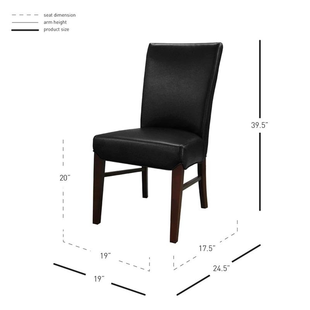Black Bonded Leather Dining Chair Set of 2 R352