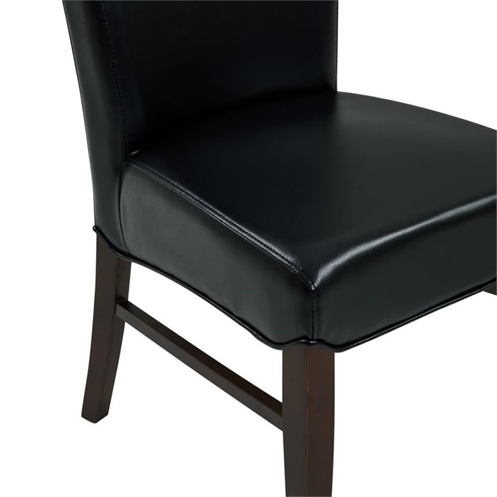 Black Bonded Leather Dining Chair Set of 2 R352