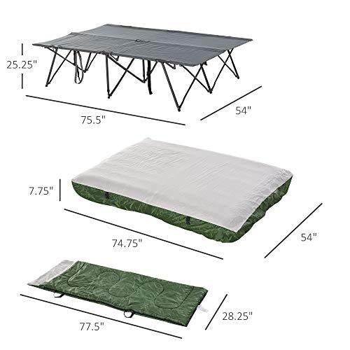 Folding Camping Cot with Pillows I2346