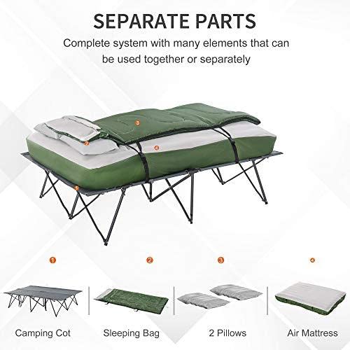 Folding Camping Cot with Pillows I2346