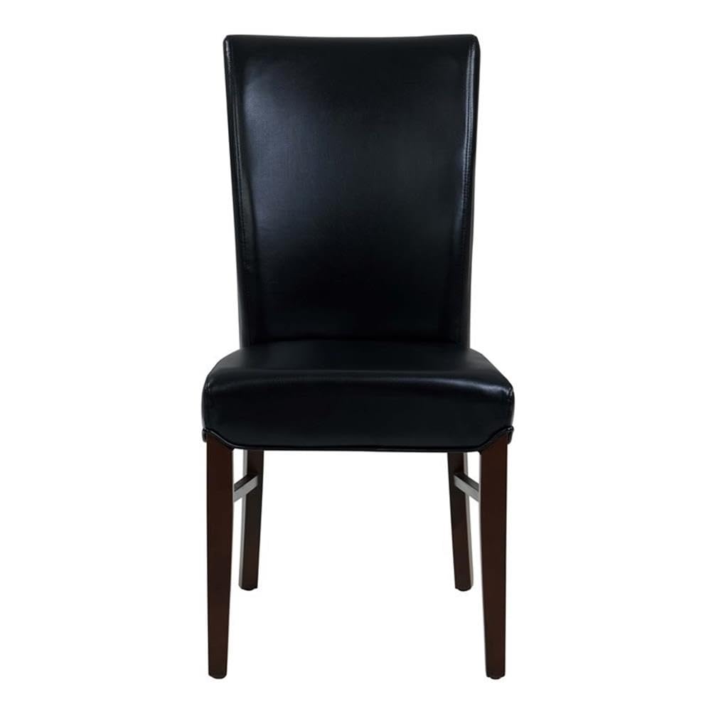 Black Bonded Leather Dining Chair Set of 2 R352