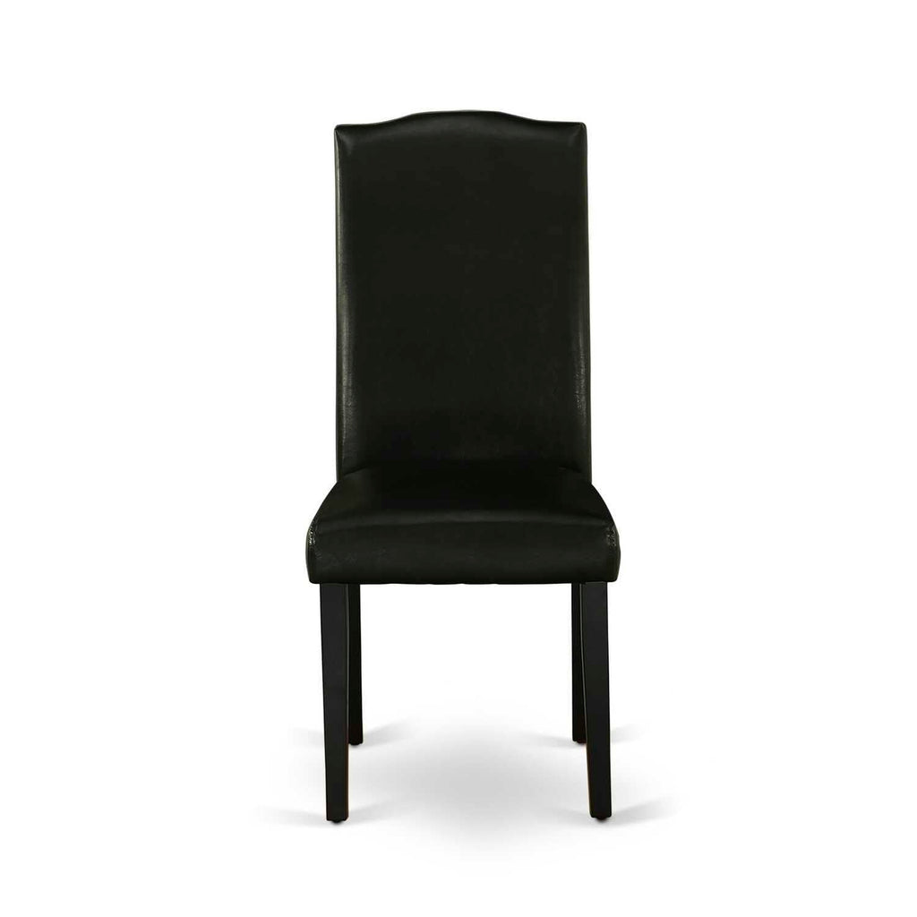 Black Faux Leather Dining Chairs Set of 2 P614