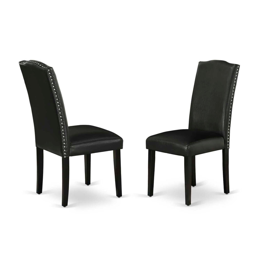 Black Faux Leather Dining Chairs Set of 2 P614
