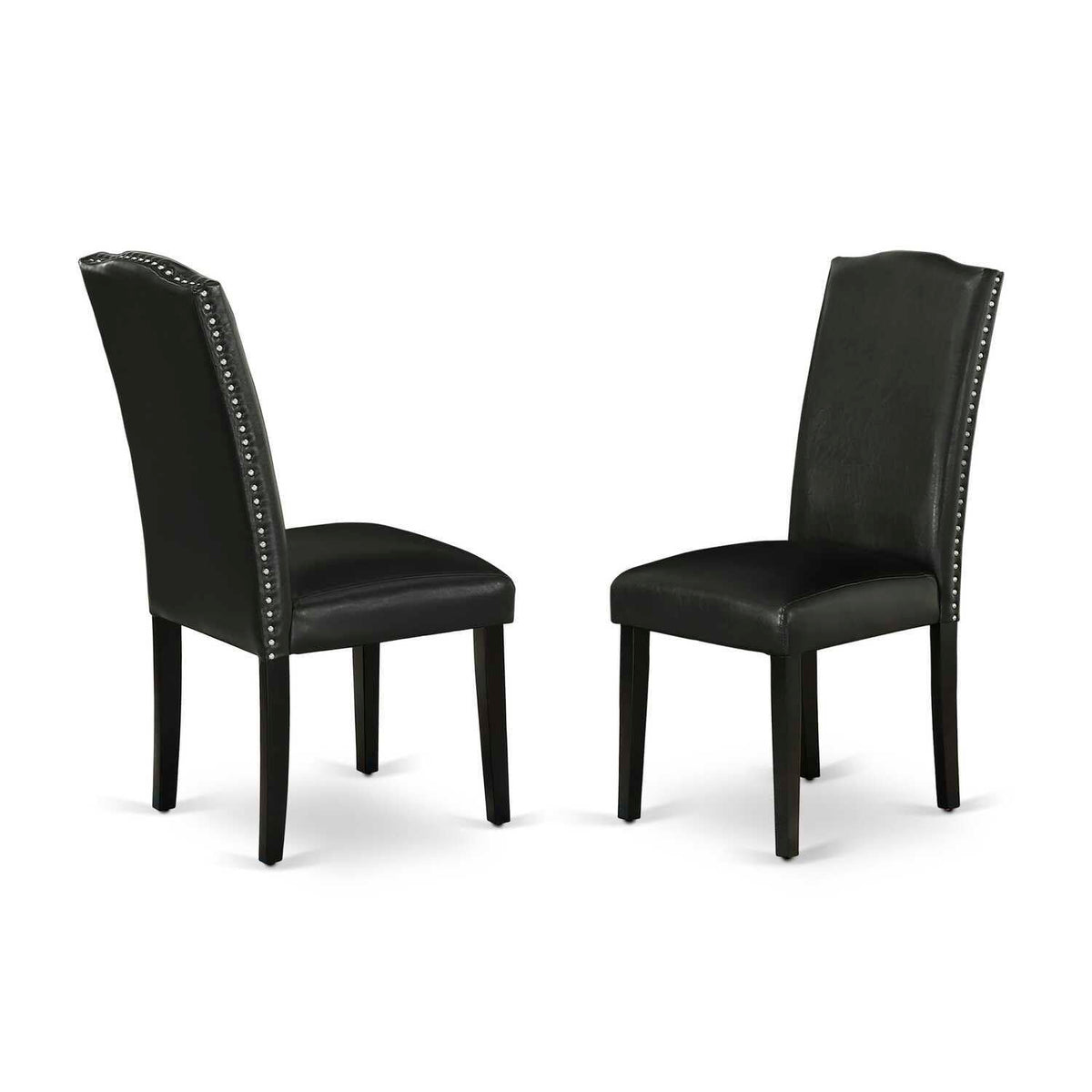 Black Faux Leather Dining Chairs Set of 2 P614