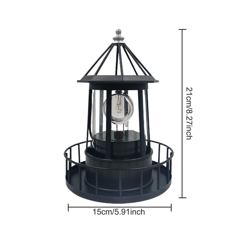 Solar Powered Lighthouse LED Rotating Waterproof Lawn Light I139
