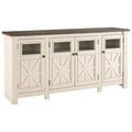 Extra Large Two-Tone Weathered Oak TV Stand U374479