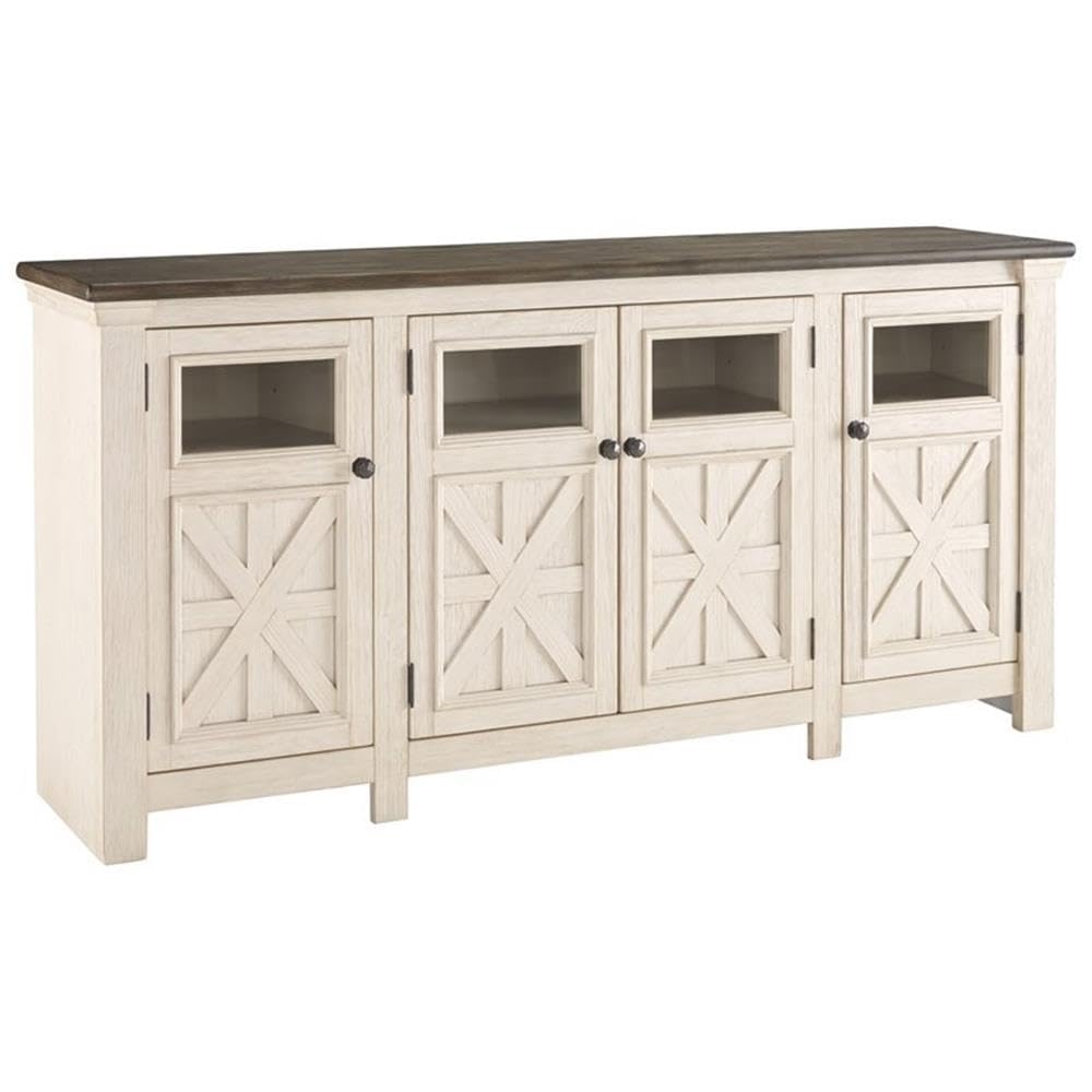 Extra Large Two-Tone Weathered Oak TV Stand U374479