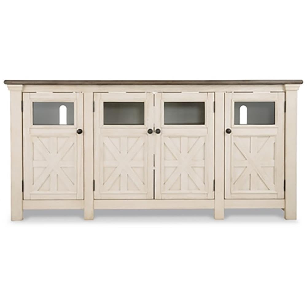Extra Large Two-Tone Weathered Oak TV Stand U374479