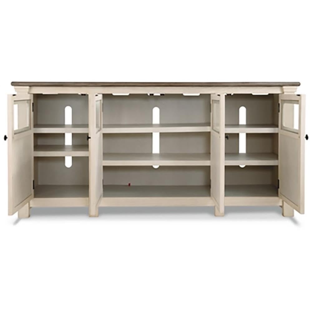 Extra Large Two-Tone Weathered Oak TV Stand U374479