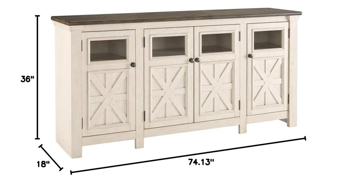 Extra Large Two-Tone Weathered Oak TV Stand U374479