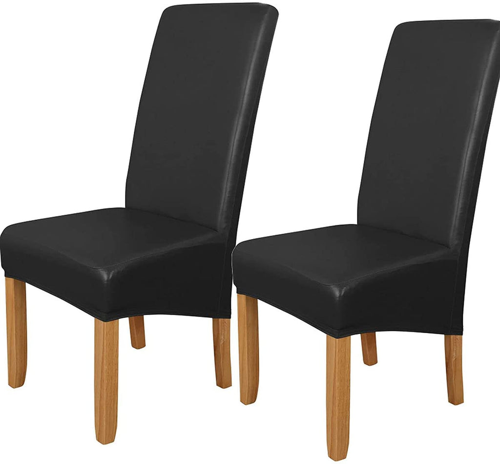 Pu Leather Waterproof Oilproof Stretch Dining Chair Covers 2 PCS L55645