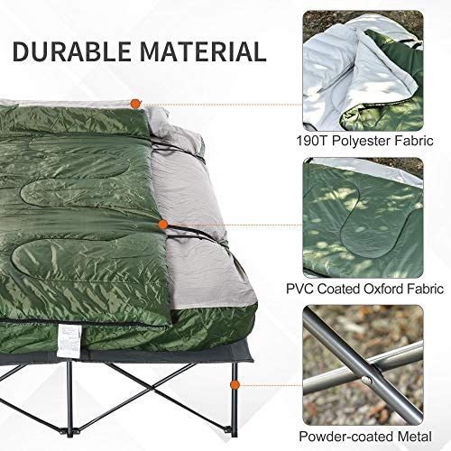 Folding Camping Cot with Pillows I2346
