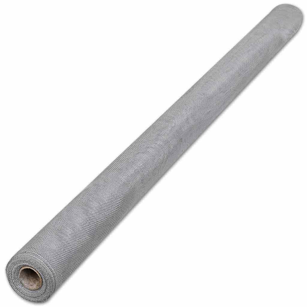 Aluminum Mesh Screen 39.4x196.9 Inches Silver M796586