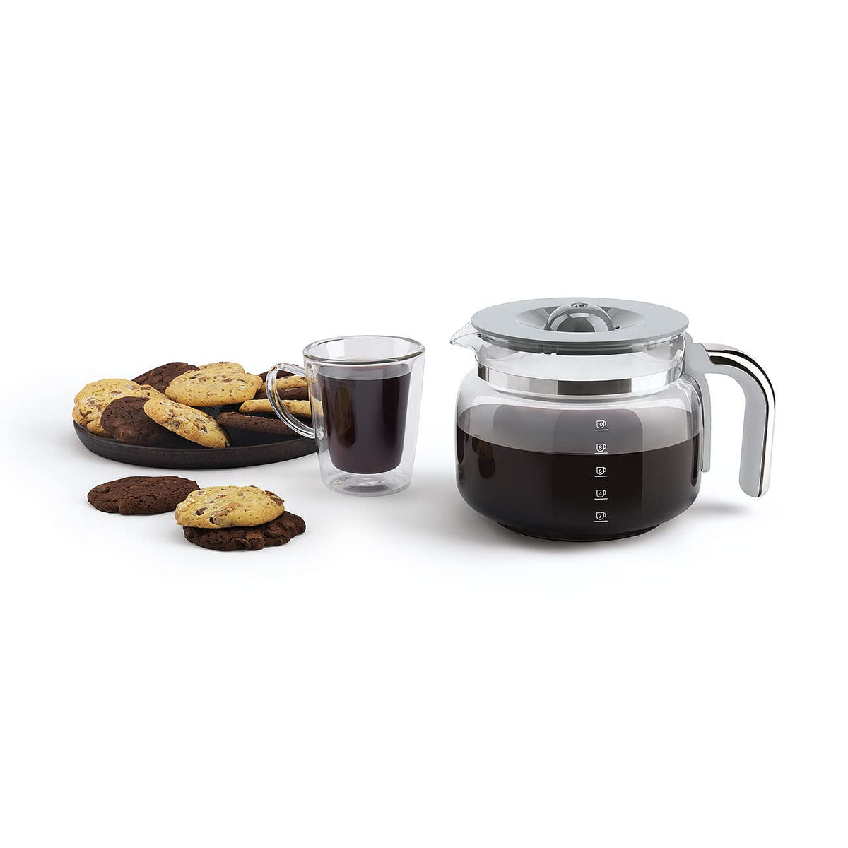 Drip Coffee Machine with Reusable Filter, Digital Display, 1.4 Litre Tank, Stainless Steel E166596