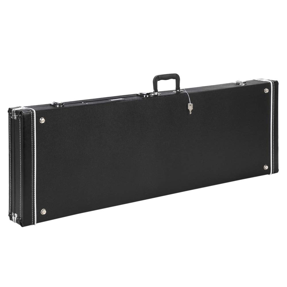 Black Bass Guitar Hard Case with Lock Latch and Soft Padding O65035