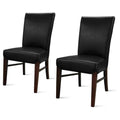Black Bonded Leather Dining Chair Set of 2 R352