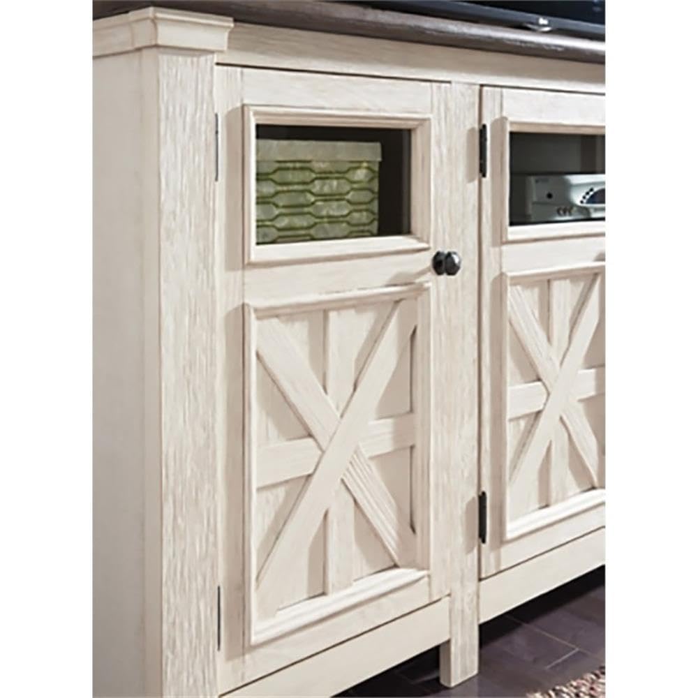 Extra Large Two-Tone Weathered Oak TV Stand U374479