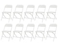 White Plastic Folding Chairs, 10 Pack J396178