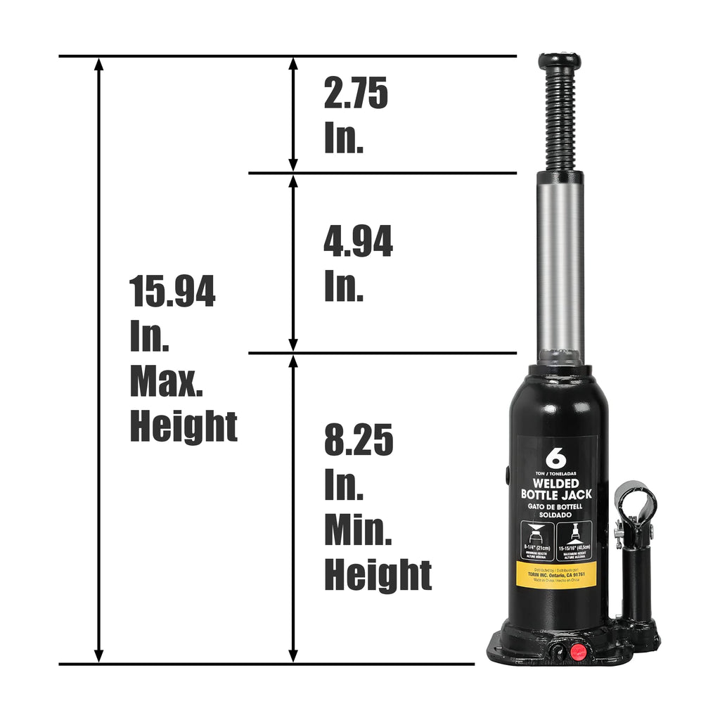6 Ton Hydraulic Welded Bottle Jack N9612