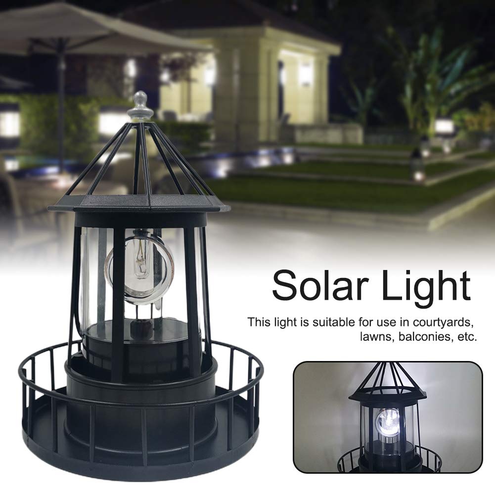 Solar Powered Lighthouse LED Rotating Waterproof Lawn Light I139
