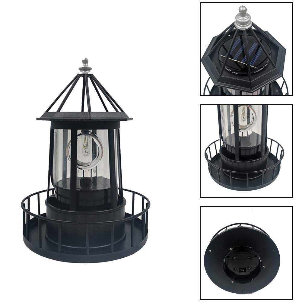 Solar Powered Lighthouse LED Rotating Waterproof Lawn Light I139