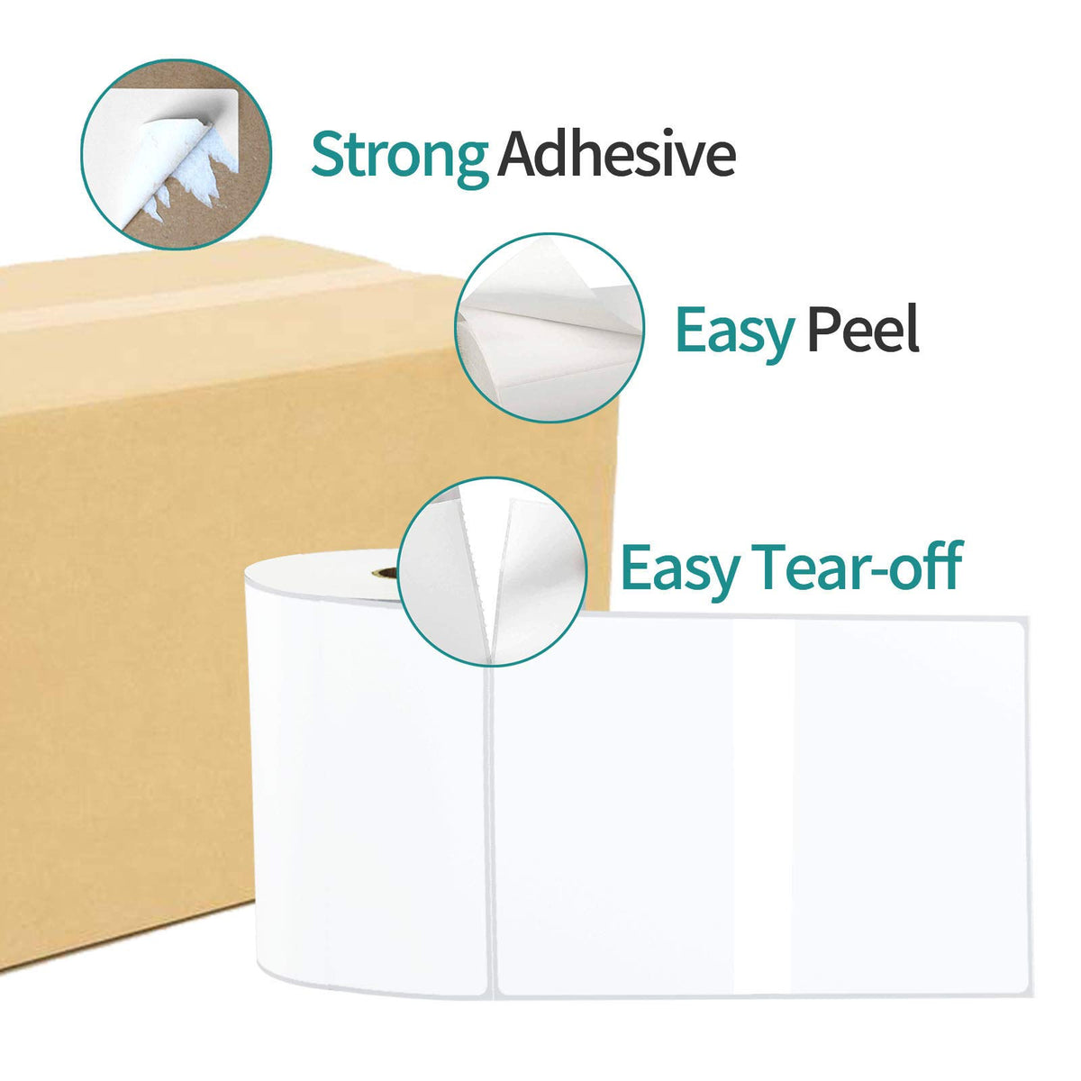 4 Rolls 450 Labels 4x6 Direct Thermal Shipping Labels 1" Core Permanent Adhesive M73666