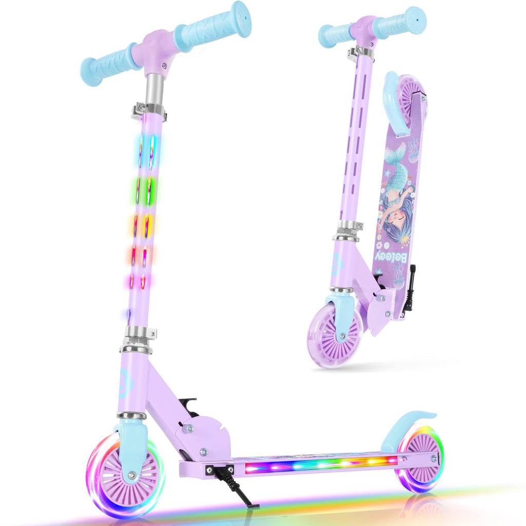 2 Wheel Folding Lightweight Kick Scooter with Light-Up Wheels V274056