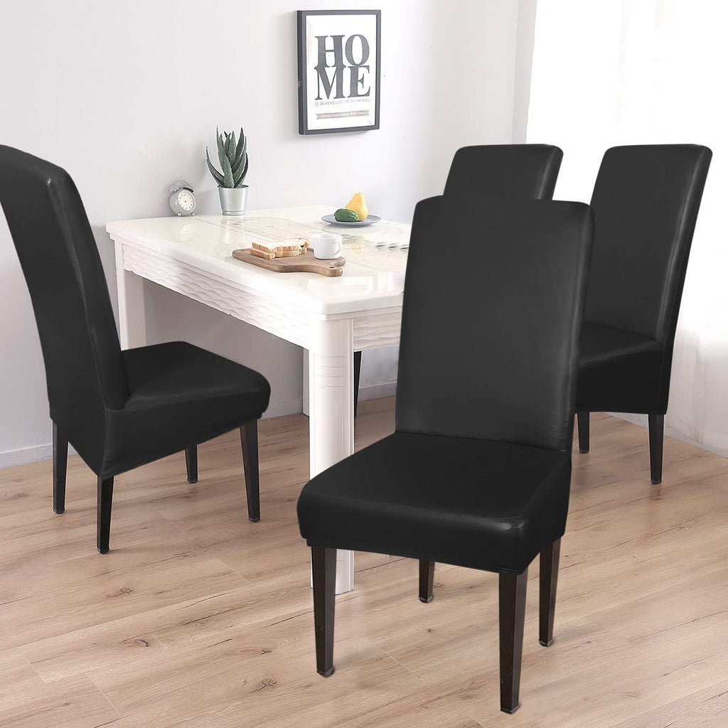 Pu Leather Waterproof Oilproof Stretch Dining Chair Covers 2 PCS L55645