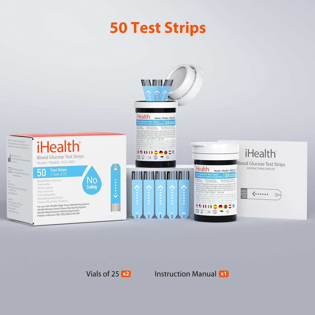 Blood Glucose Test Strips, 50 Count S61107