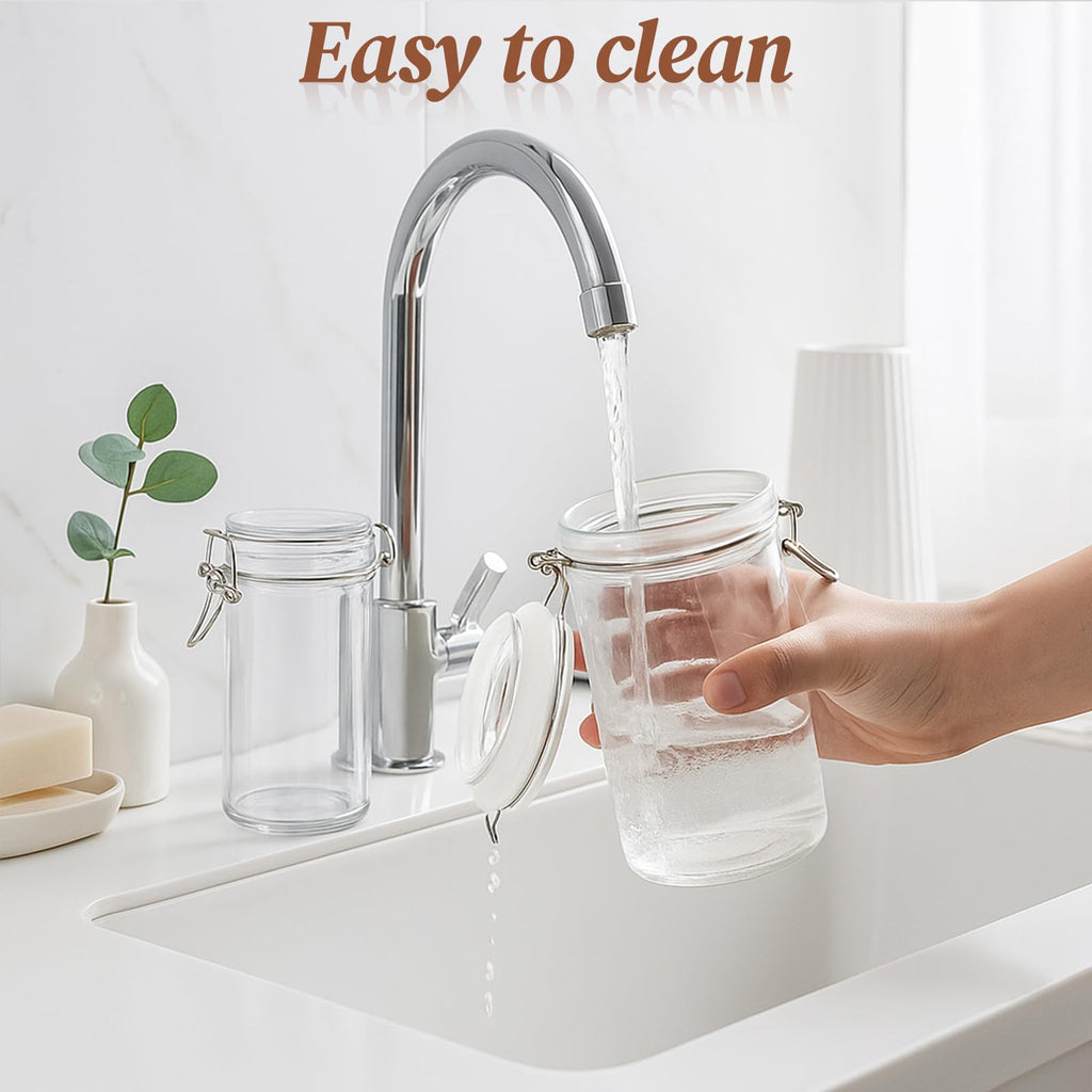 8 PCS 16 oz Glass Jars with Airtight Lid L838