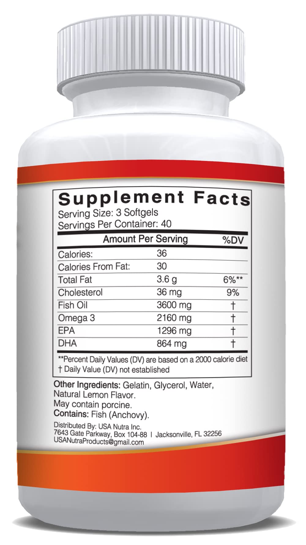 Omega-3 Fish Oil 3600mg with EPA and DHA A426070