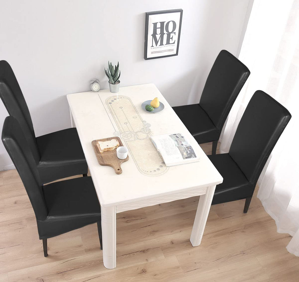 Pu Leather Waterproof Oilproof Stretch Dining Chair Covers 2 PCS L55645
