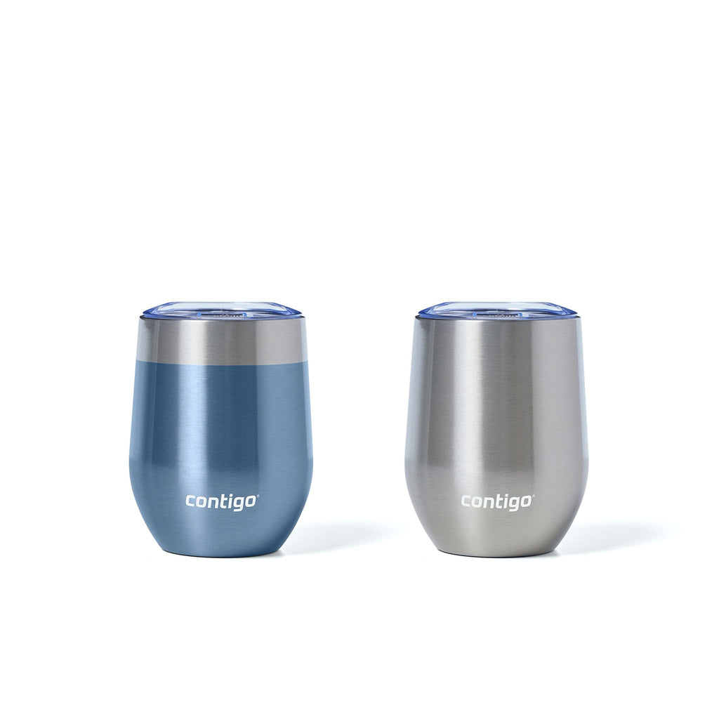 Stainless Steel Wine Tumbler with Splash-Proof Lid, 12oz., 2 Pack D2070