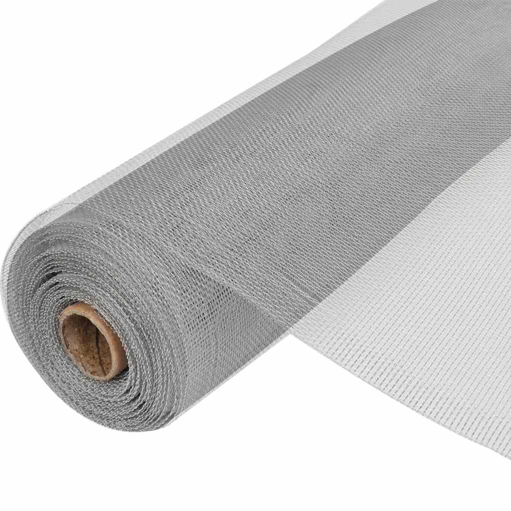 Aluminum Mesh Screen 39.4x196.9 Inches Silver M796586