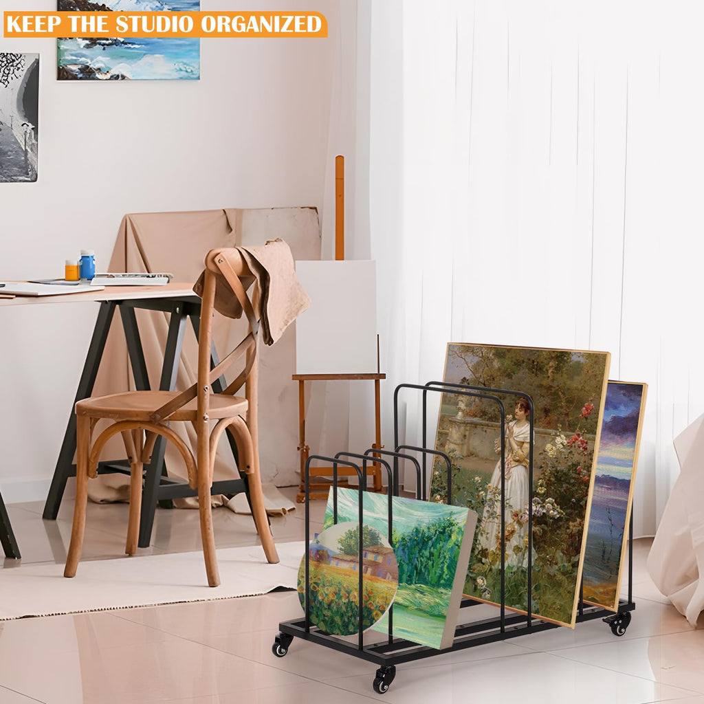 Art Canvas Storage Rack with Wheels I258519