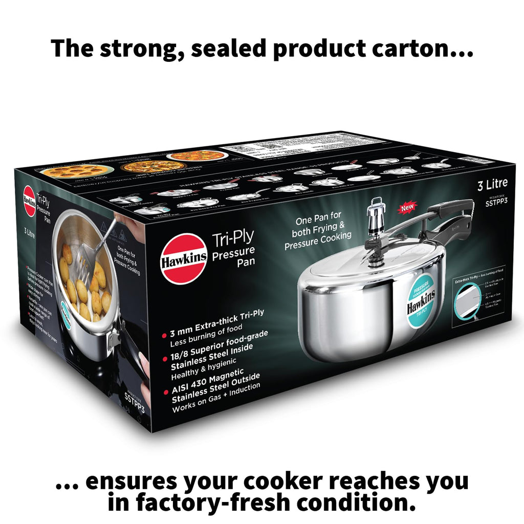 3 Litre Tri-Ply Stainless Steel Pressure Cooker O7342