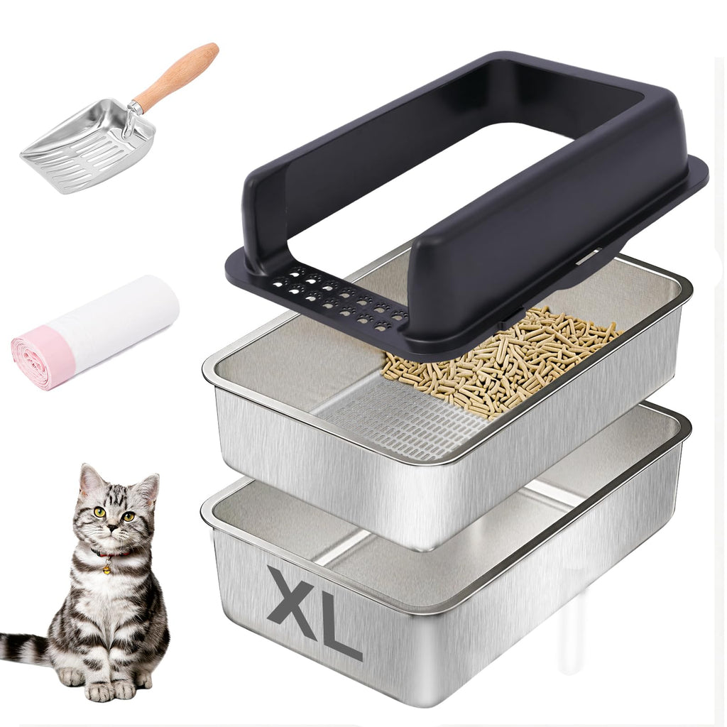 Stainless Steel Sifting Litter Box with Lid D626244