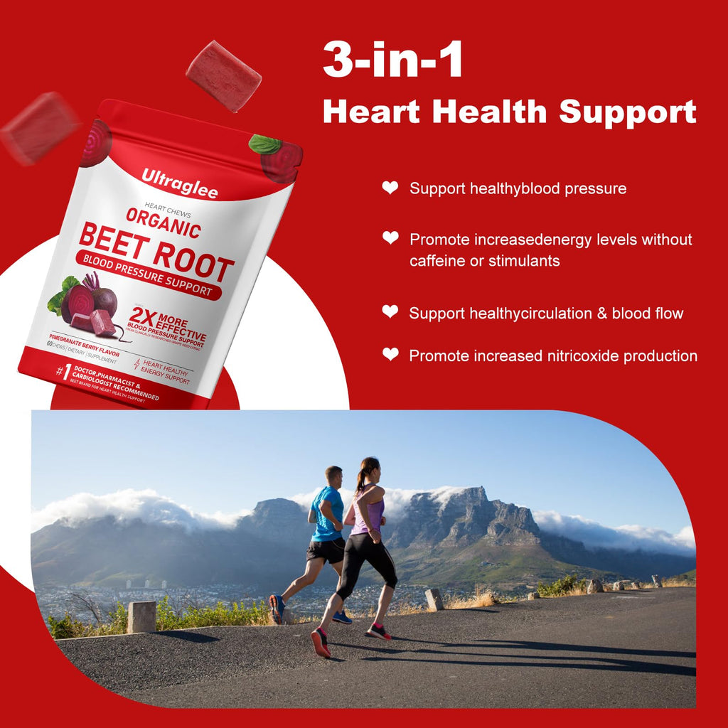 Beet Root Chewable Nitric Oxide Support Soft Chews 60 Pomegranate Berry Flavor H230