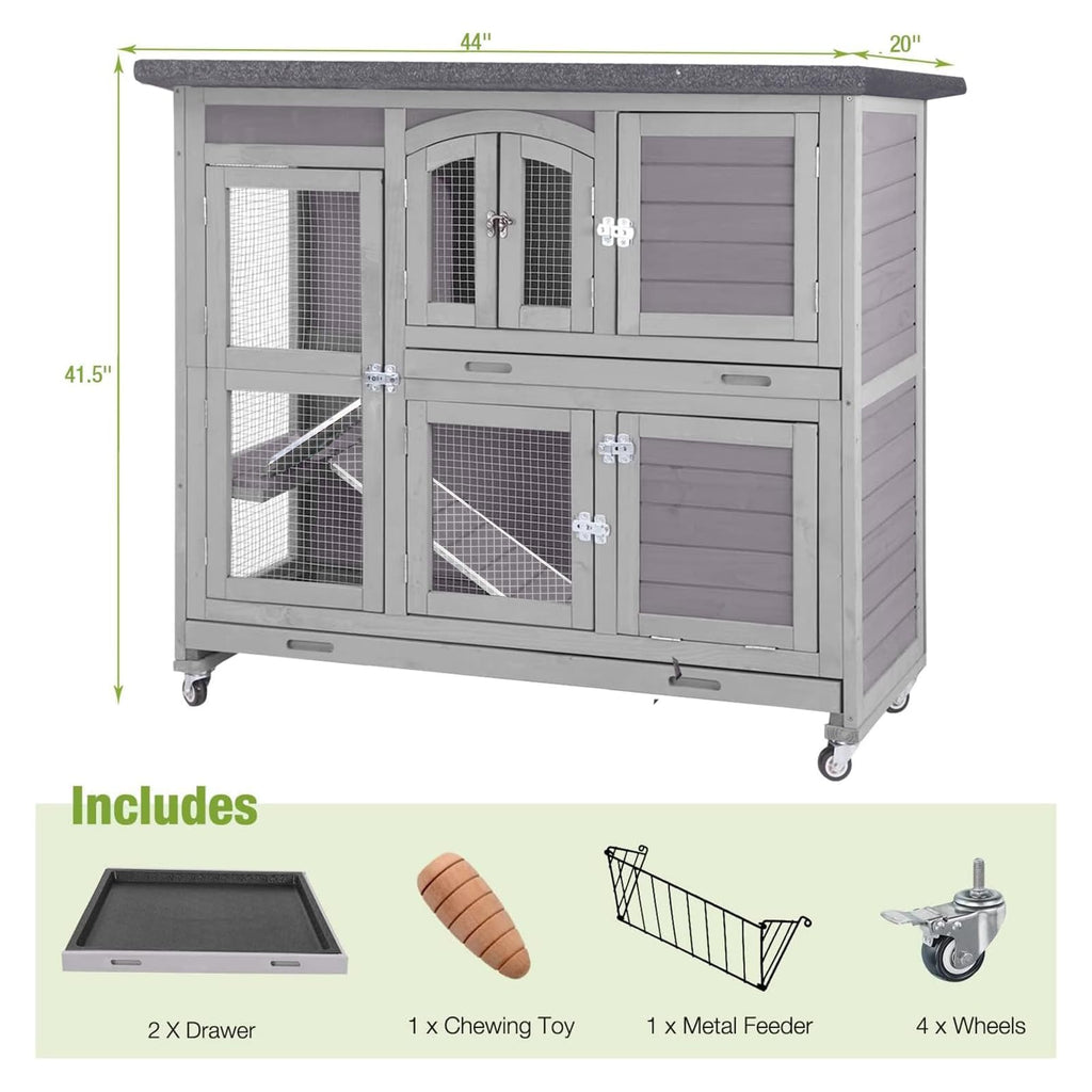 Rabbit Hutch with Plastic Tray D363