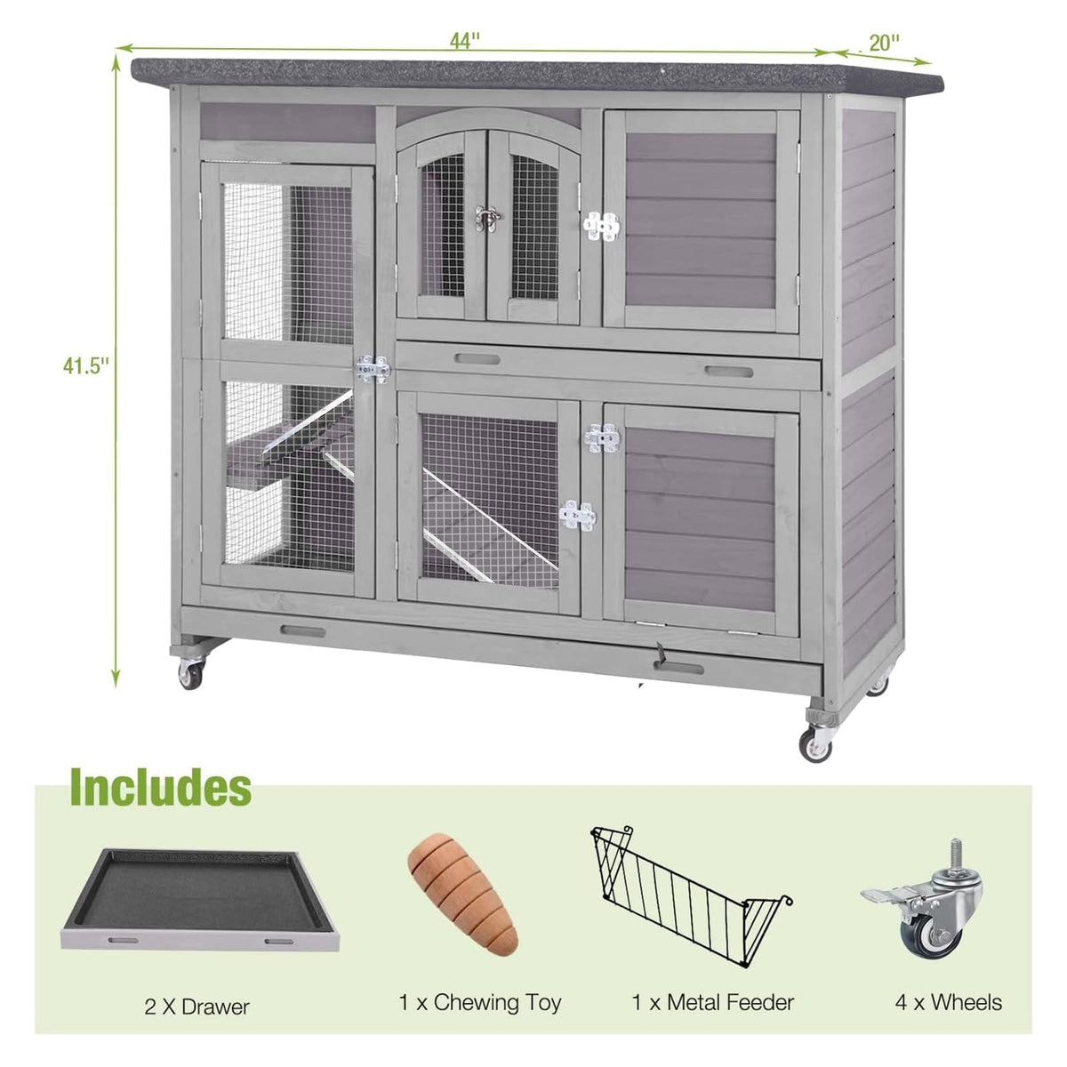 Rabbit Hutch with Plastic Tray D363