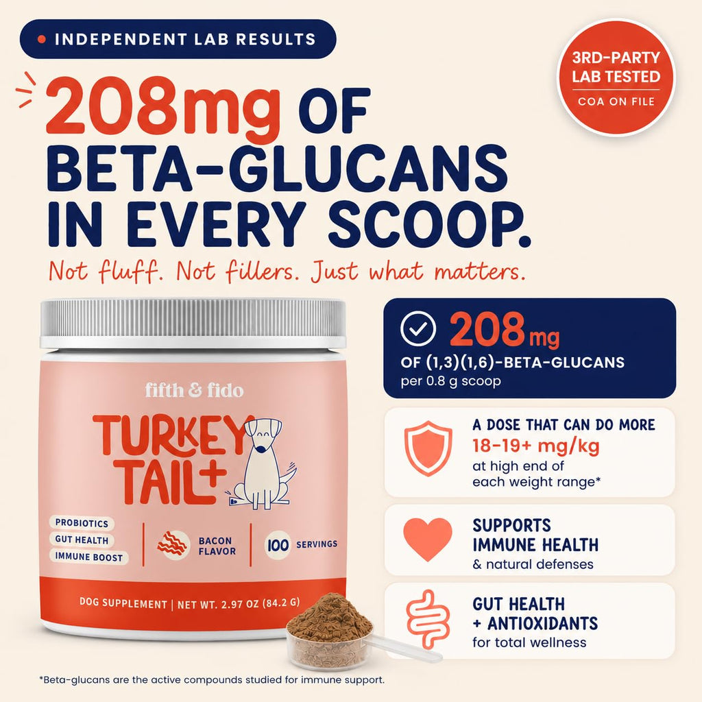 Turkey Tail Mushroom for Dogs Bacon Powder Probiotic T3781