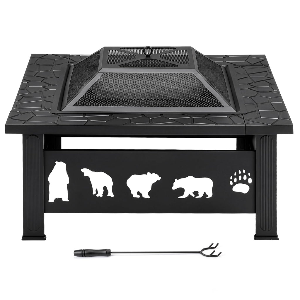 32" Outdoor Wood Burning Fire Pit Table V524