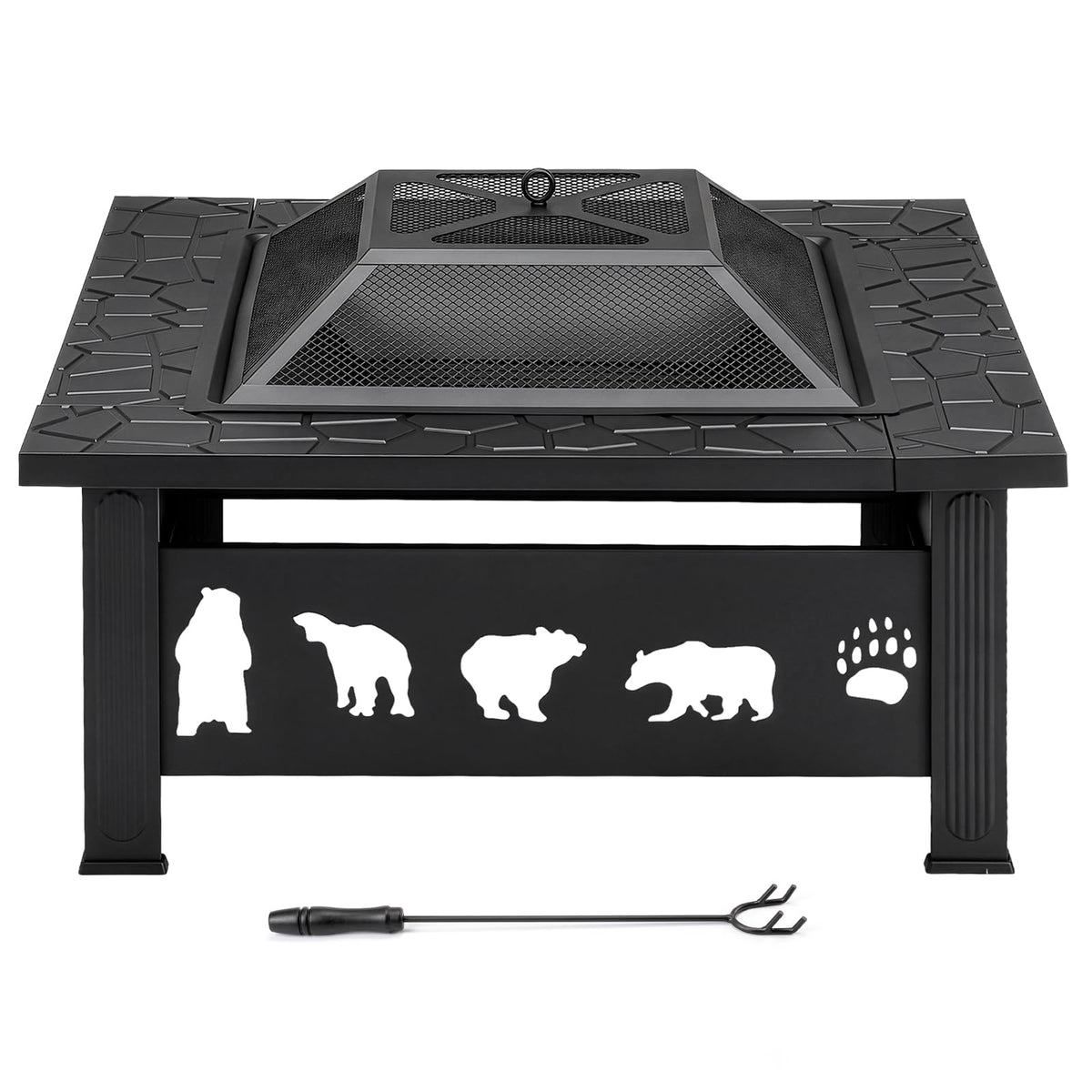 32" Outdoor Wood Burning Fire Pit Table V524