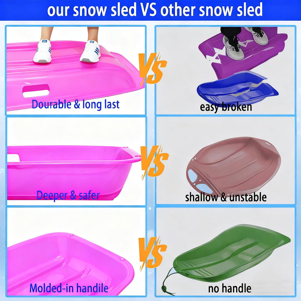 Snow Sled with Pull Rope & Handles 35 Inch F56944